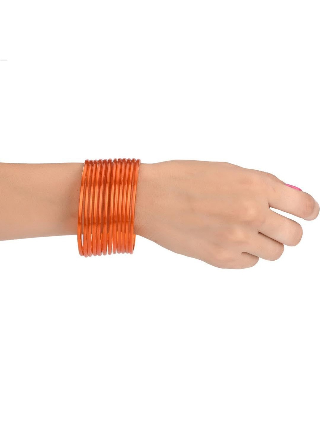 SOMIL Set Of 22 Orange Alloy Bangles