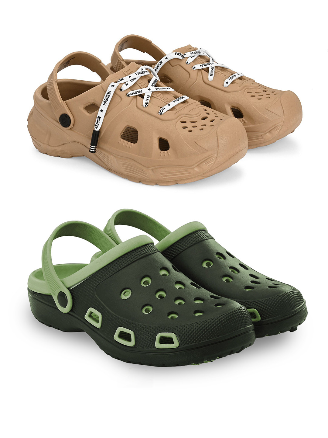 BIRDE Pack Of 2 Self Design Clogs