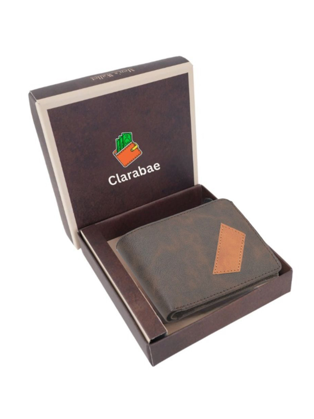 CLARABAE Men Textured Two Fold Wallet With Multiple Card Slots & Coin Pocket