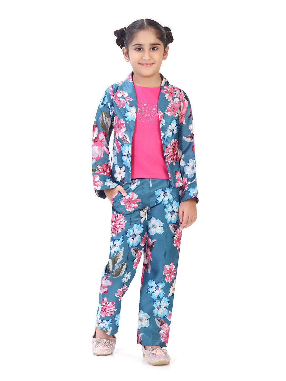 Tiny Girl Girls Floral Printed T-shirt And Shirt With Trousers