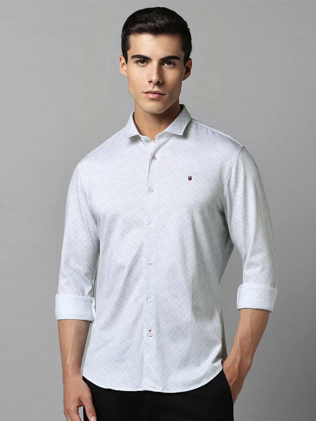 Louis Philippe Sport Smart Fit Geometric Printed Pure Cotton Casual Shirt