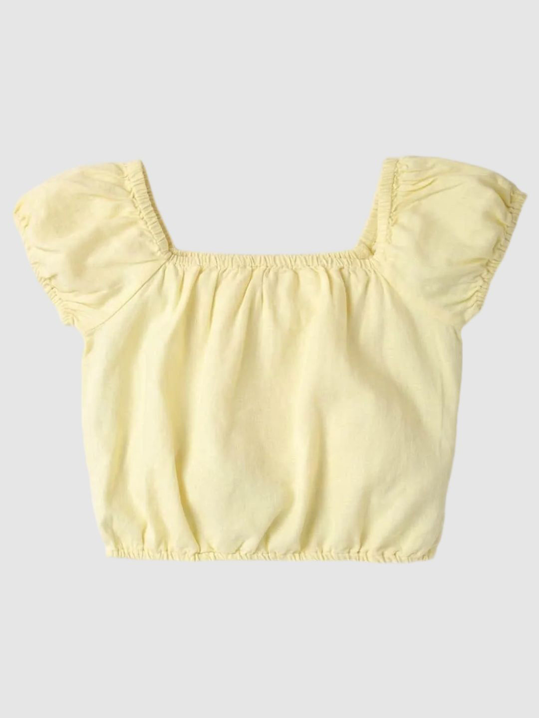 GAP Girls Pure Cotton Square Neck Short Puff Sleeve Crop Top