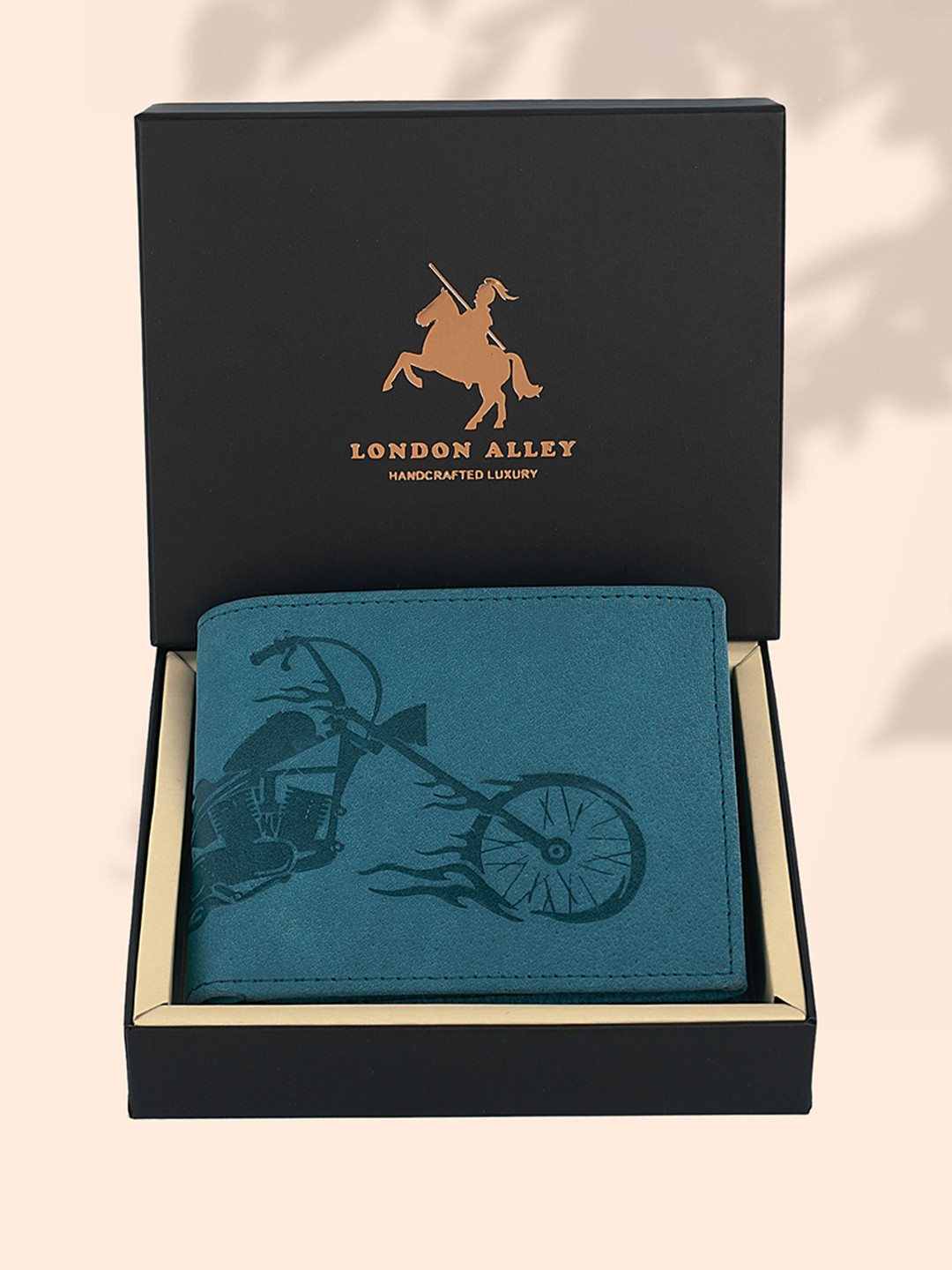 LONDON ALLEY Men Textured Leather Two Fold Wallet