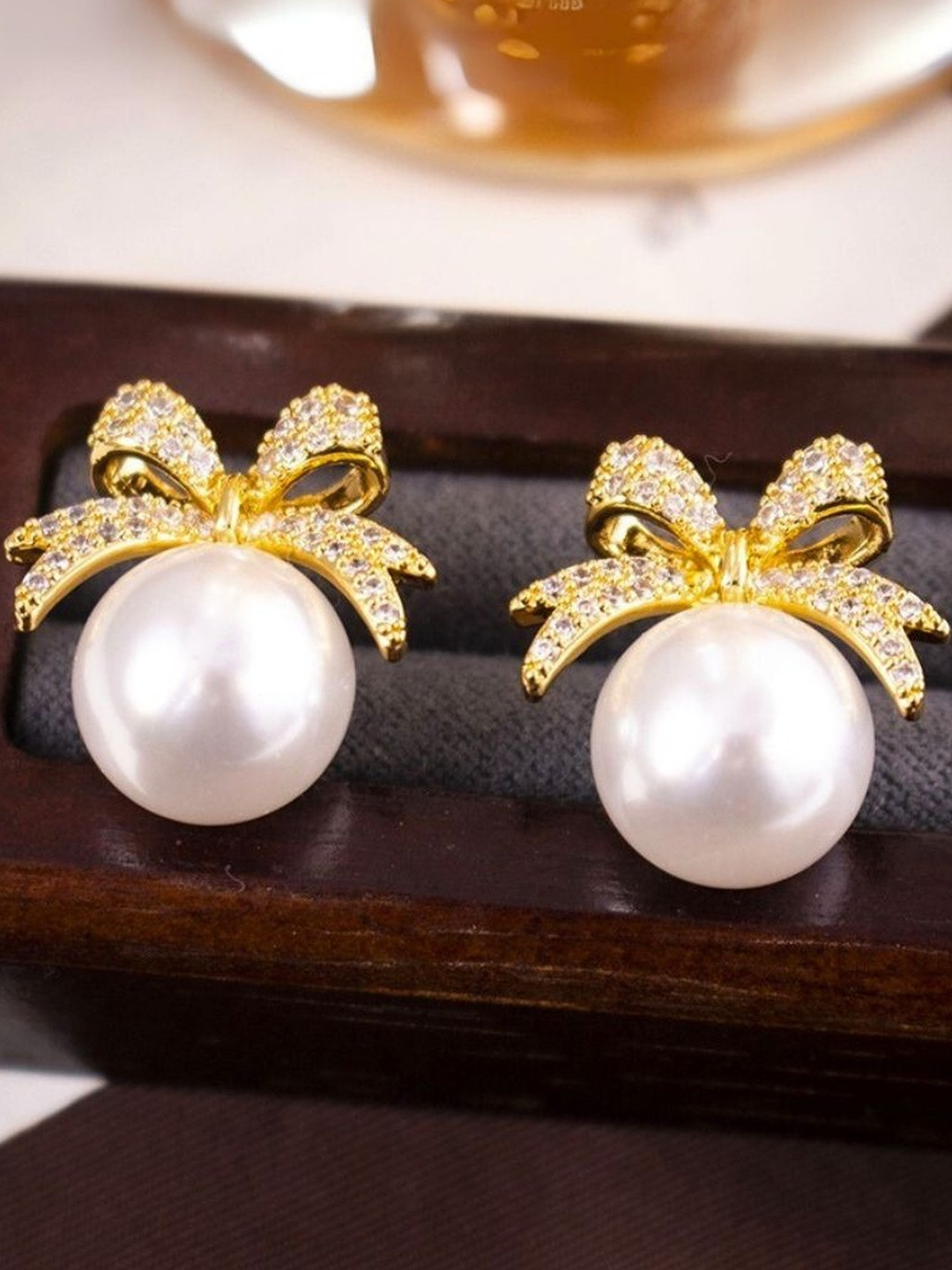 DressBerry Women Silver Plated Designer Pearls  Korean Earrings