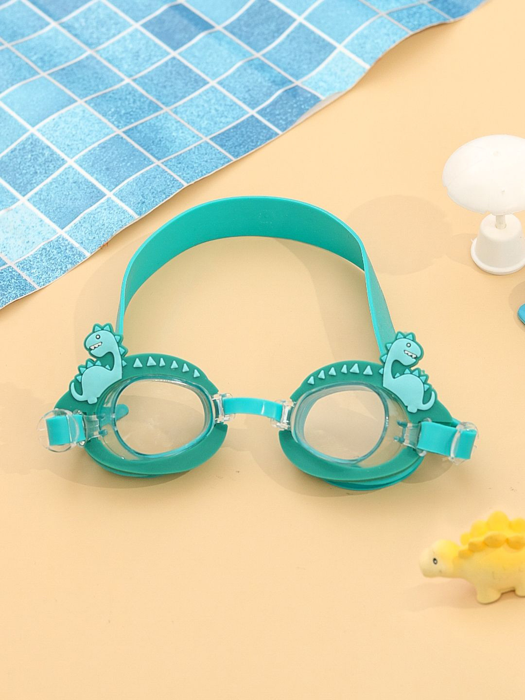 Yellow Bee Boys Dino-Themed 3D Swimming Goggles
