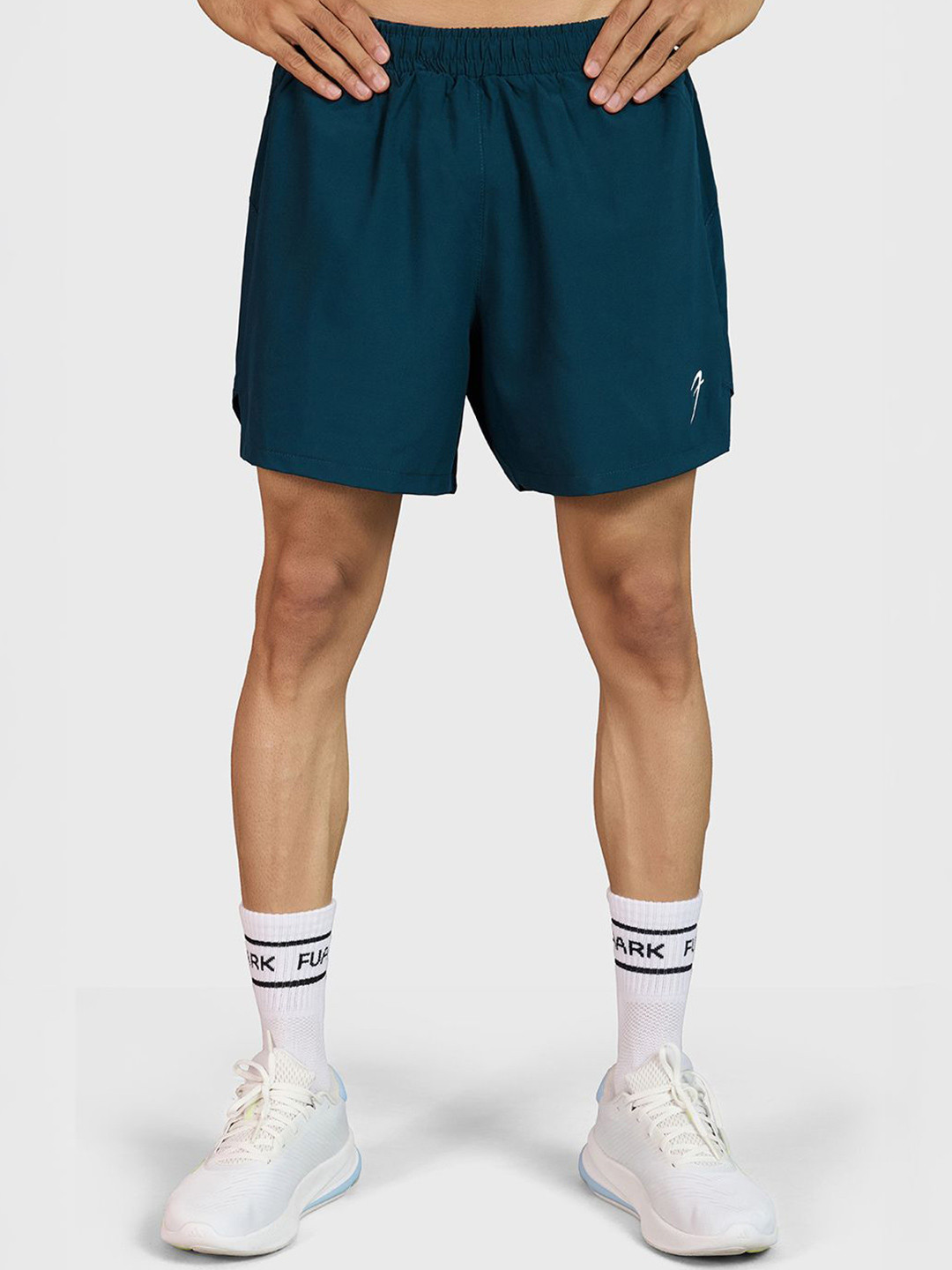 FUAARK Men Regular Fit Mid-Rise Dual Layer Training or Gym Sports Shorts