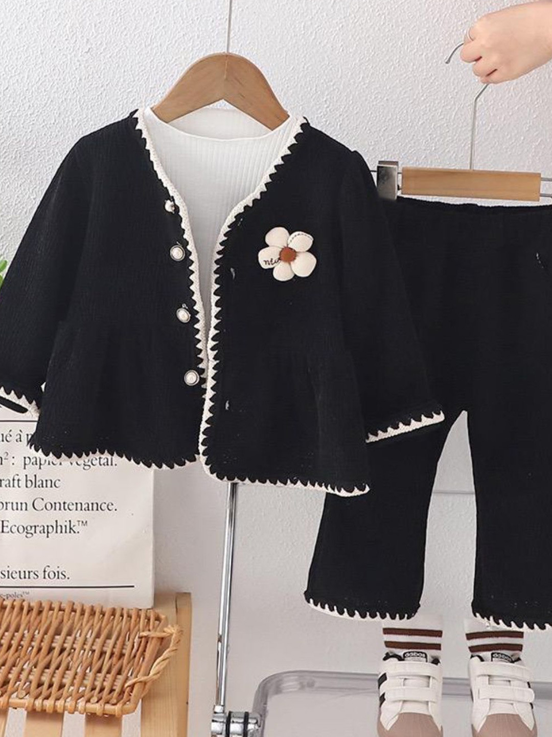 Googo Gaaga Girls Long Sleeves Coat With Trousers & T-shirt