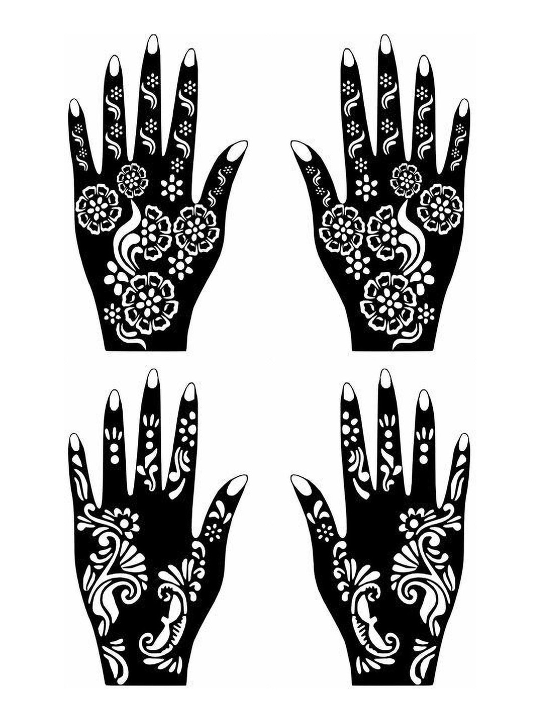 ORDERSHOCK Set Of 2 Mehndi Stencil Sticker