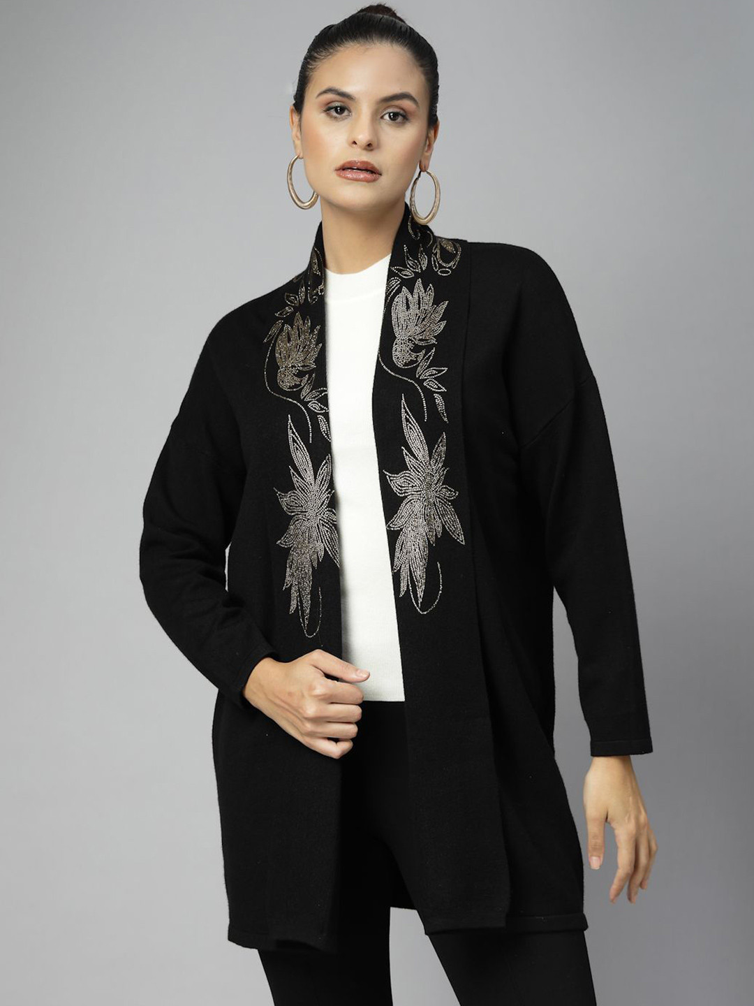 Mafadeny Women Embroidered Beads And Stones Shrug