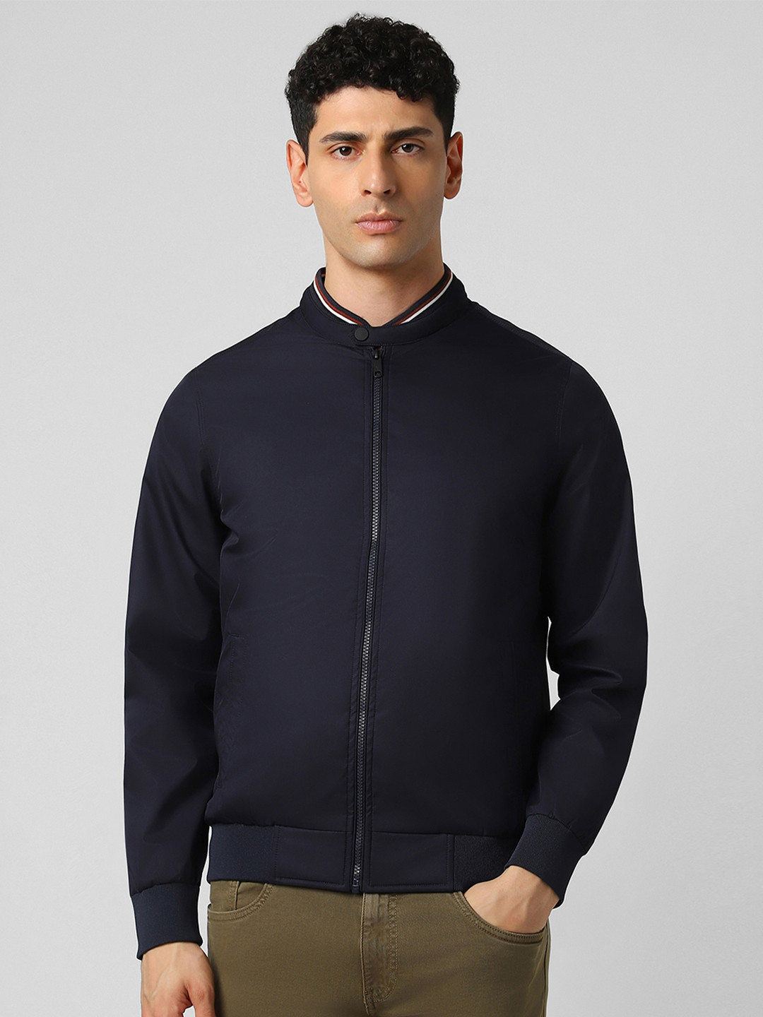 Van Heusen Sport Men Open Front Jacket with Embroidered