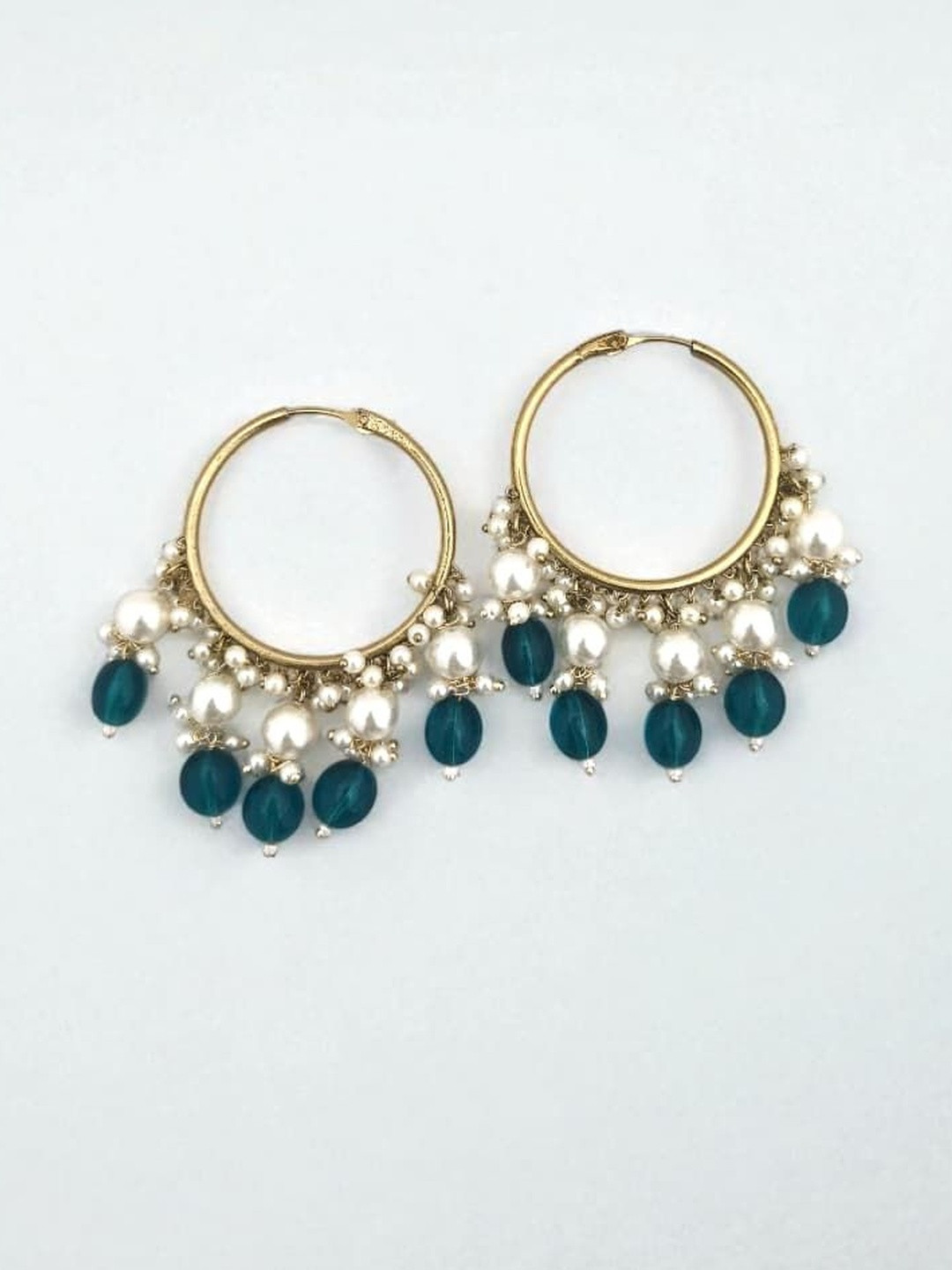 BFC - BUY FOR CHANGE Women Gold-Plated Artificial Beads Ethnic Hoop Earrings