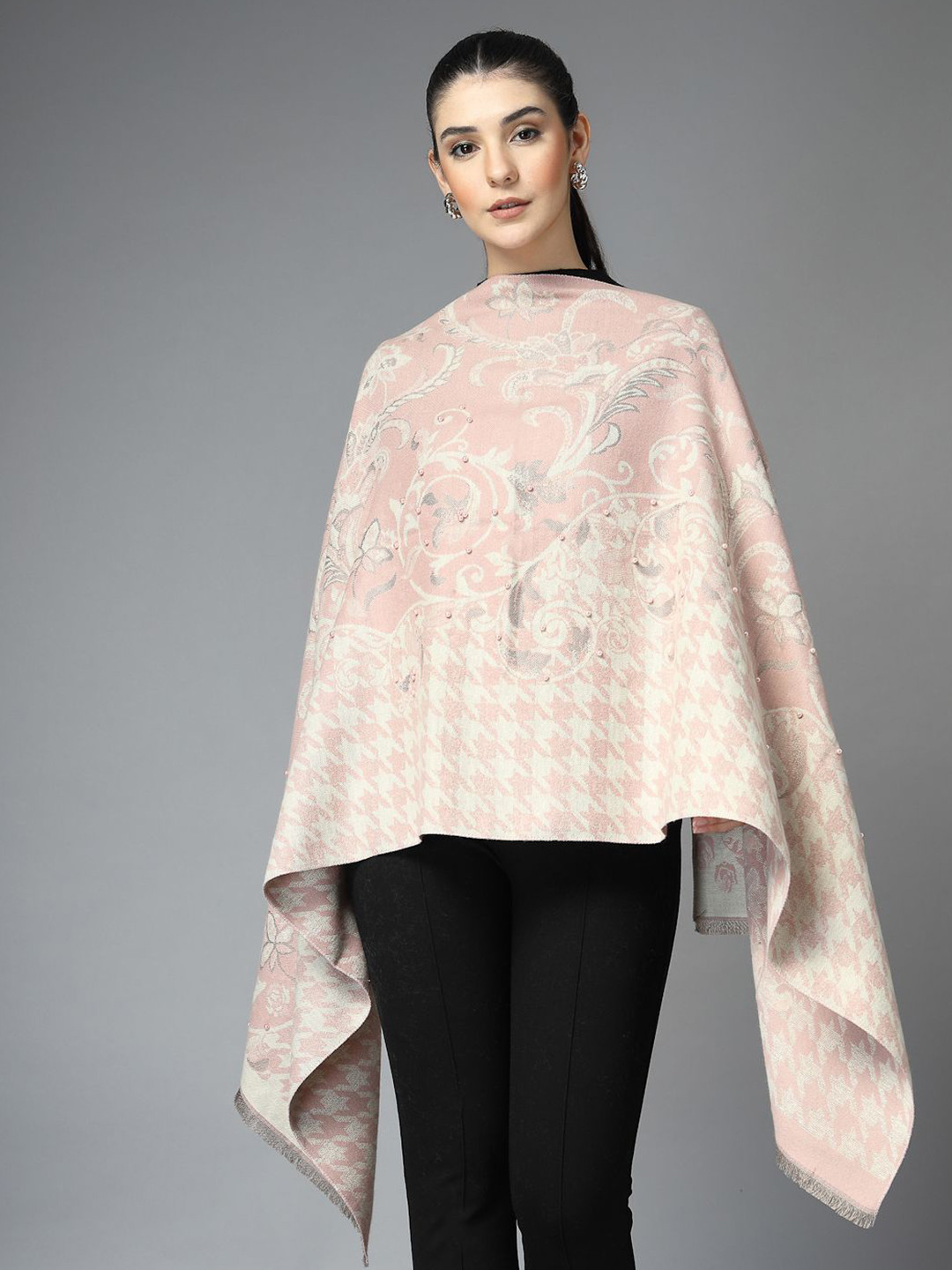 Mafadeny Women Winter Wool Blend Printed Stole