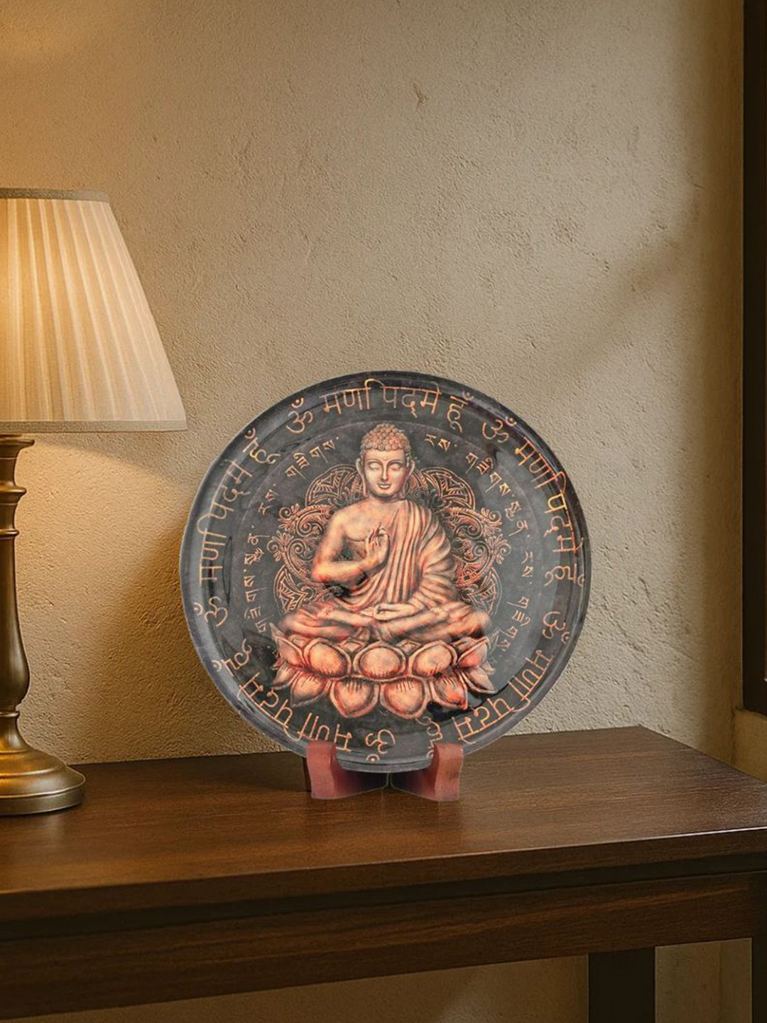Ritualistic Nirvana Single Wood Glossy Hanging Hall Wall Plates-10In