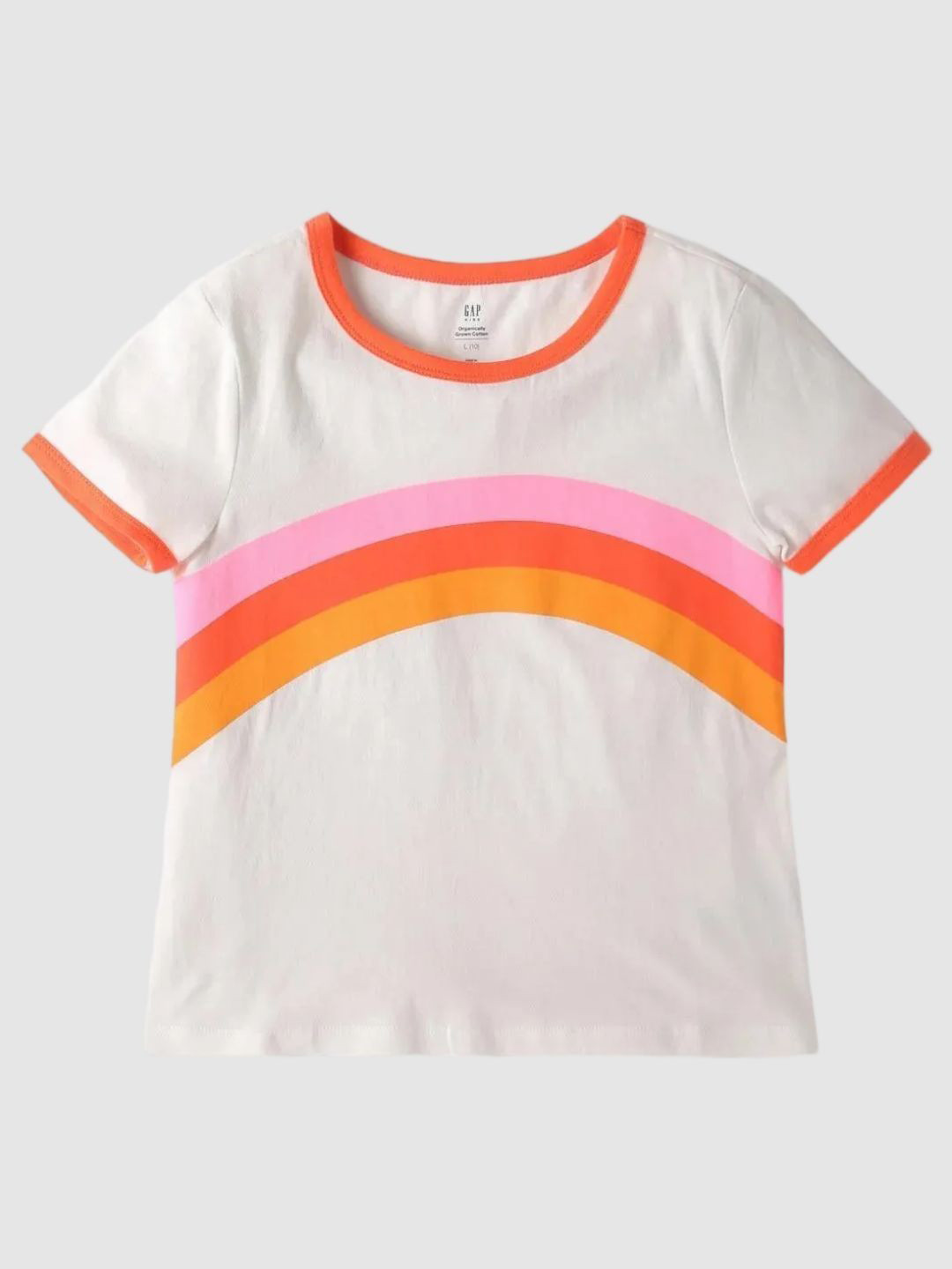 GAP Girls Ringer Graphic Printed Round Neck Organic Cotton T-Shirt