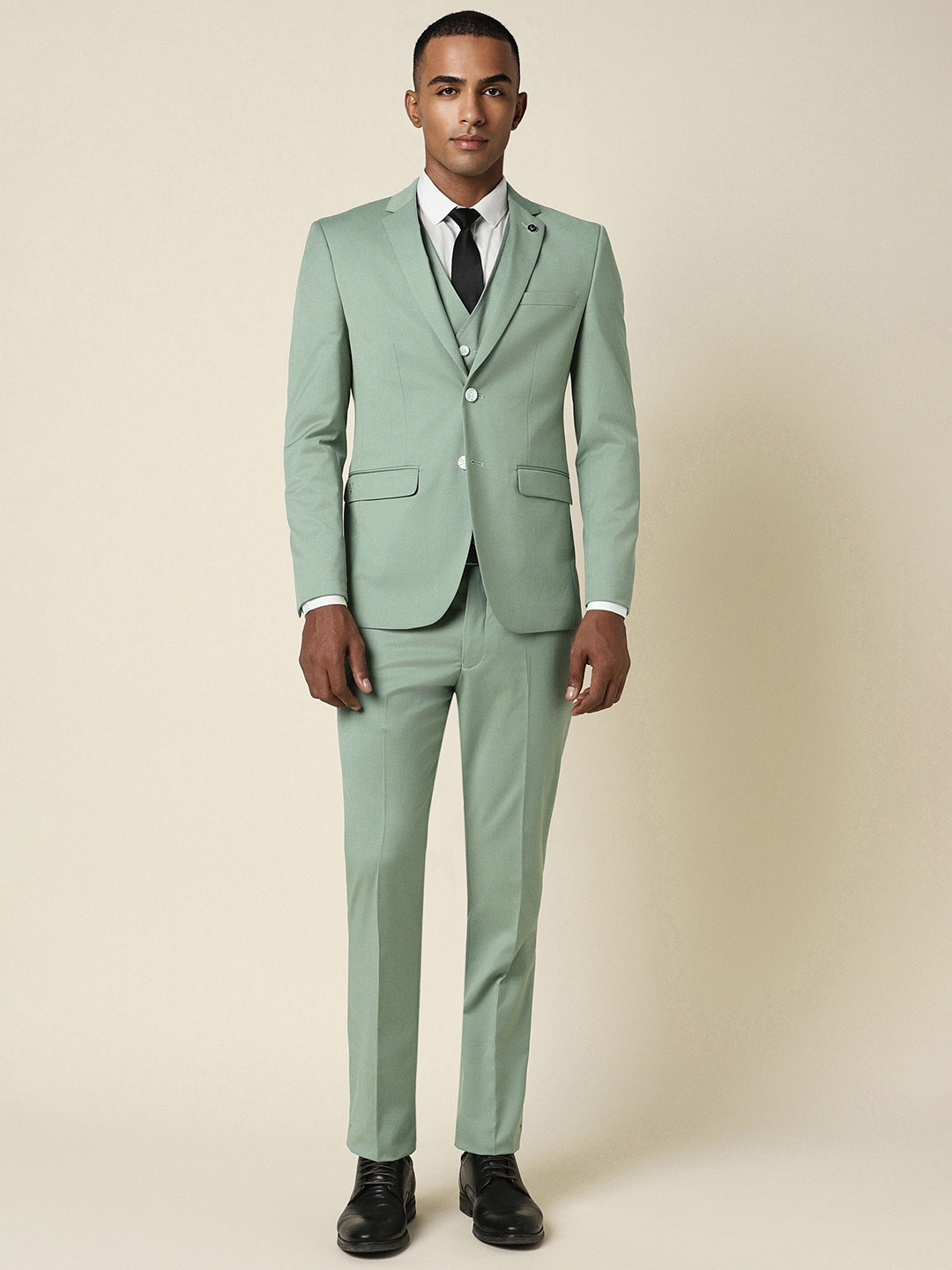 Allen Solly 3 Piece Slim-Fit Single-Breasted Blazer and Waistcoat With Trousers Party Suit
