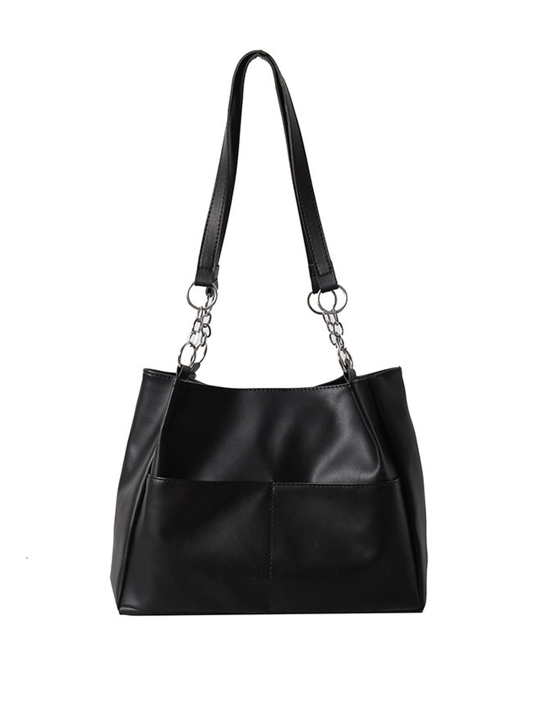 CORSICA Women Multi-Pocket PU Silver-Plated Chain Tote Bag