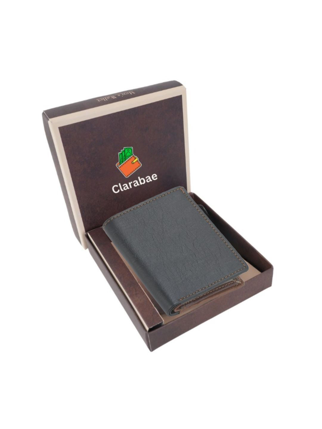 CLARABAE Men Textured Two Fold Wallet With Multiple Card Slots & Coin Pocket