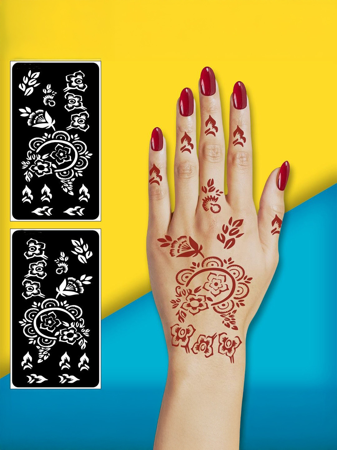 ORDERSHOCK Floral Mandala Designs Mehndi Stencils Sticker