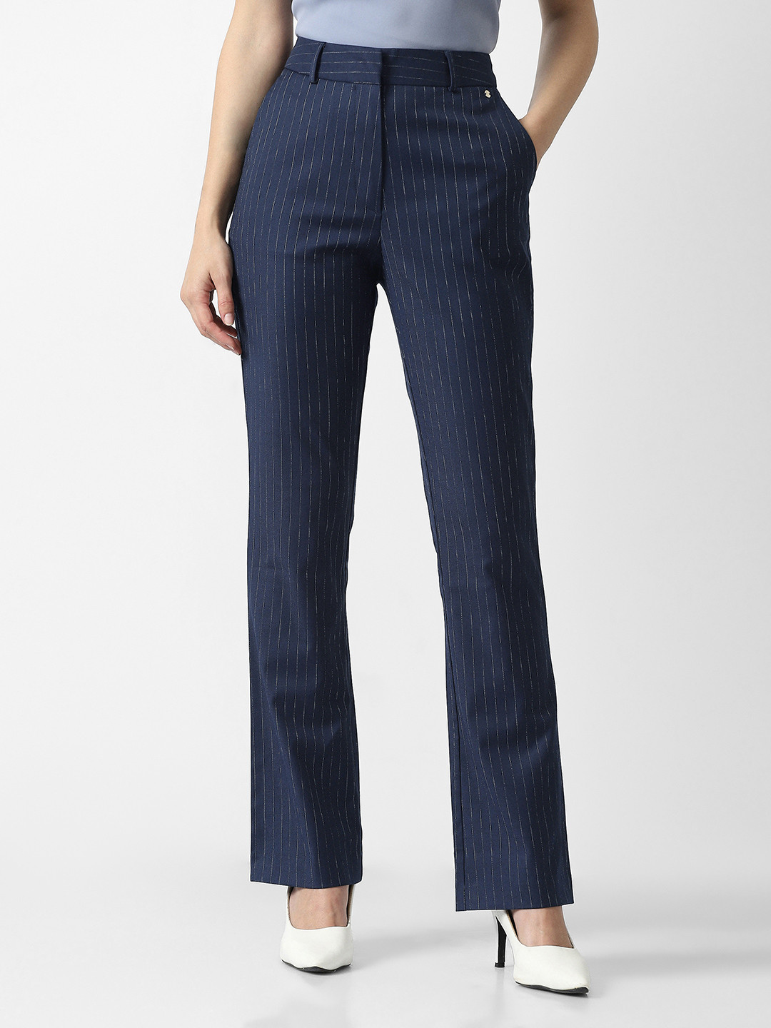 Van Heusen Woman Striped Formal Bootcut Trousers