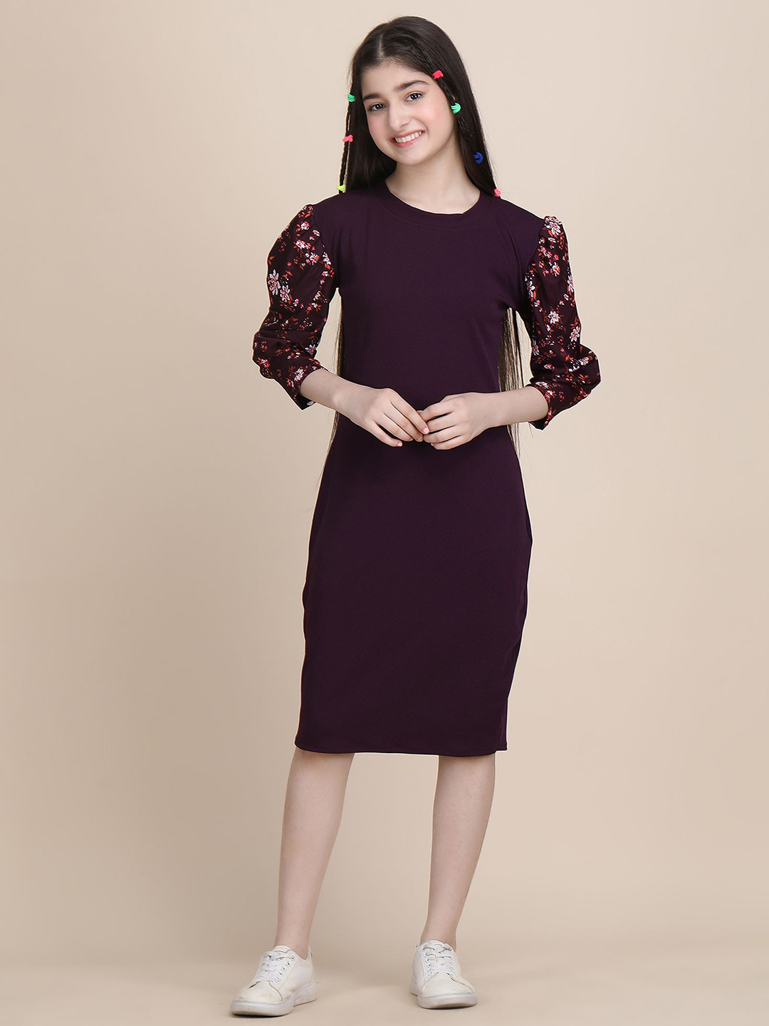 PTVIZE Puff Sleeve Sheath Dress