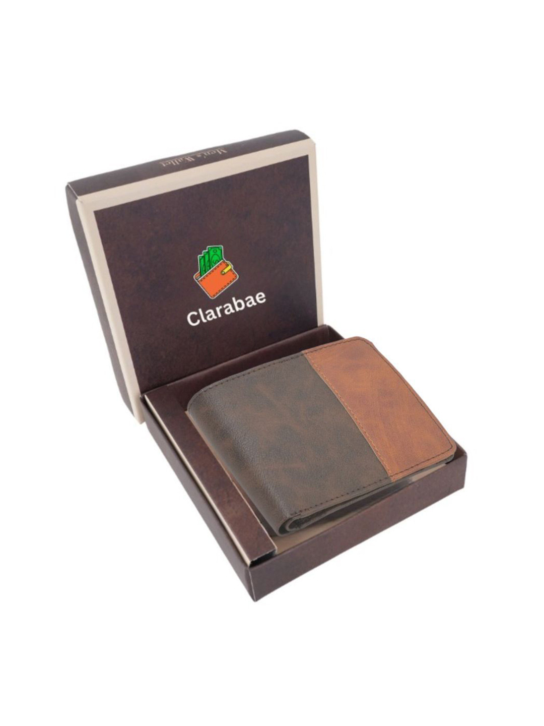 CLARABAE Men Colourblocked Two Fold Wallet Multiple Card Slots, & Coin Pocket