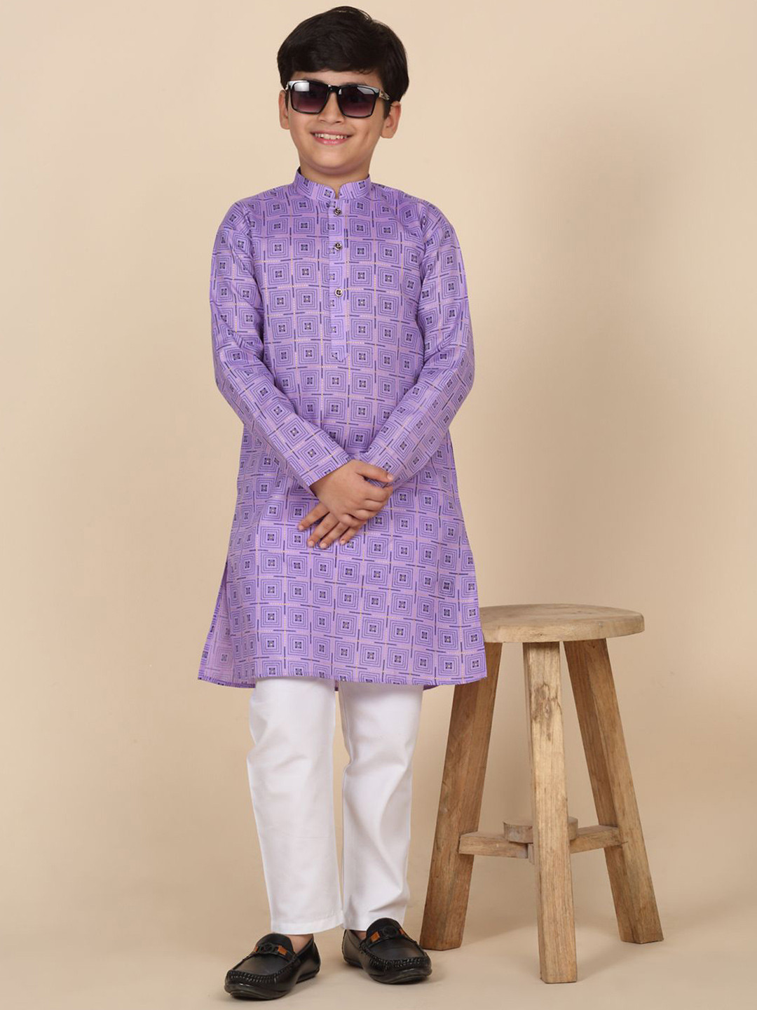 KRAFT INDIA Boys Floral Printed Daily Straight Kurta
