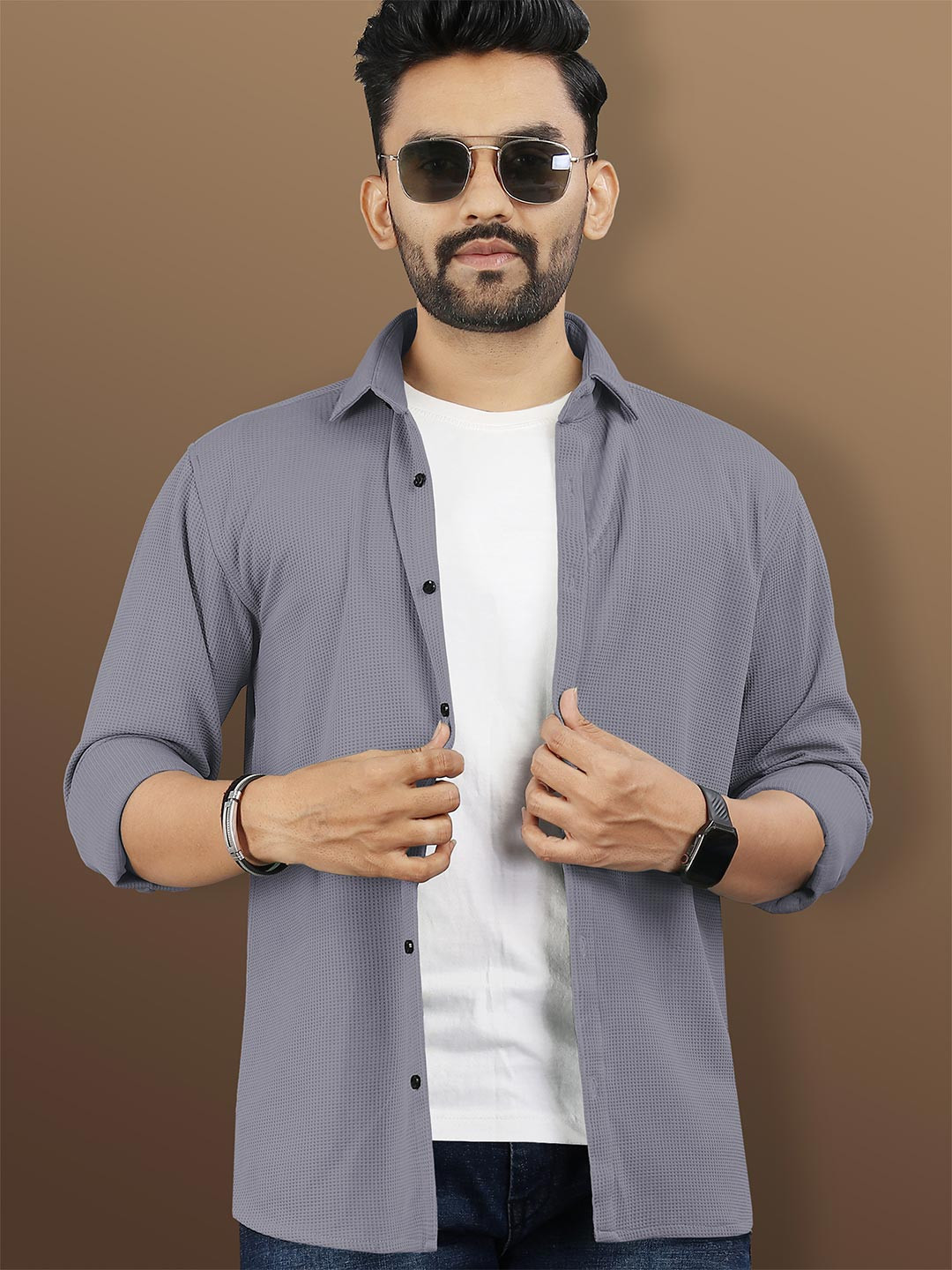 VeBNoR Standard Spread Collar Opaque Shirt