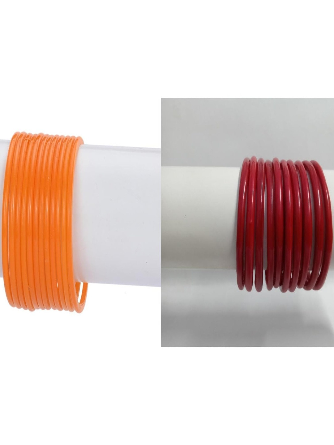 SOMIL Set Of 22 Orange Alloy Bangles