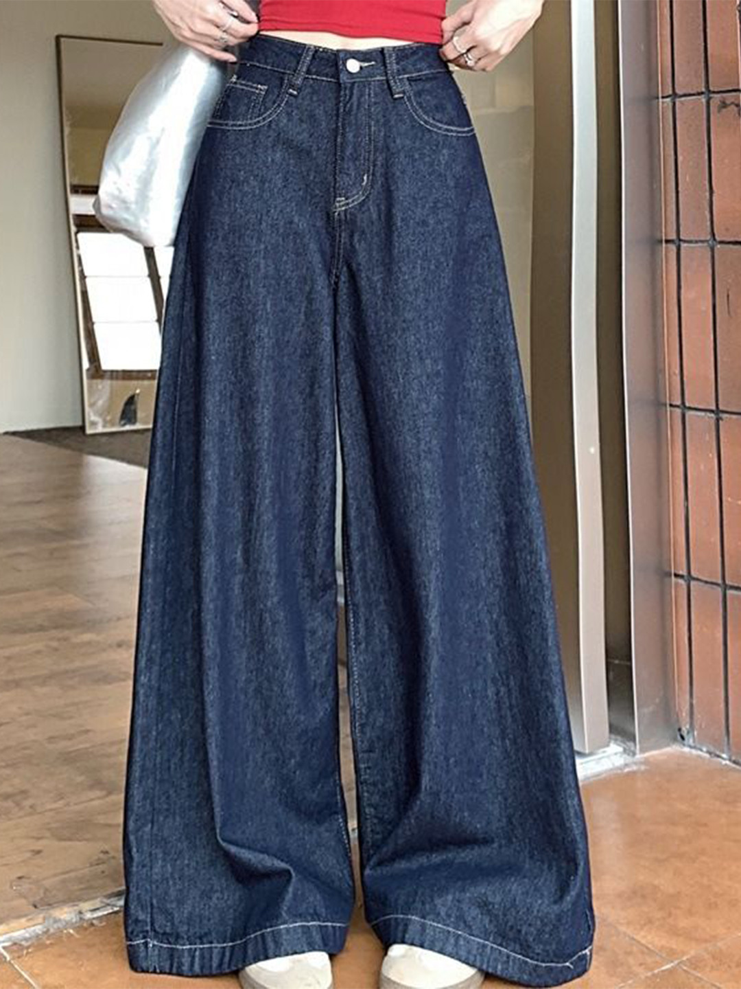 StyleCast Women Wide Leg High-Rise Jeans