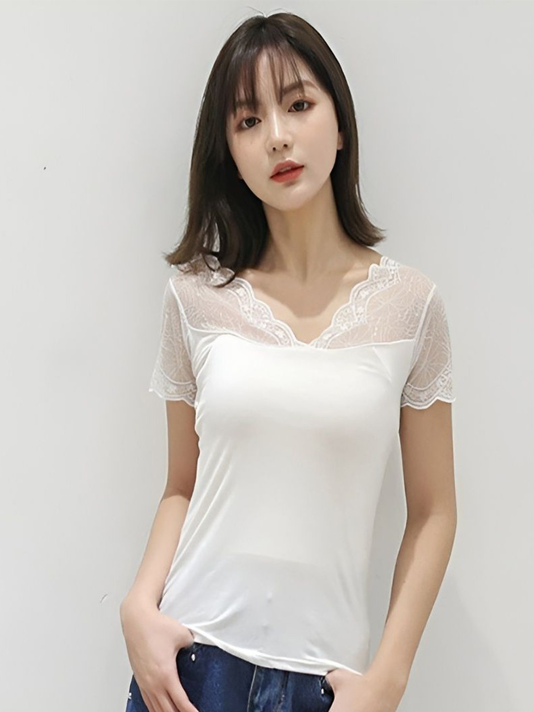 WAVE FASHION Women Lace Tank Crop Top