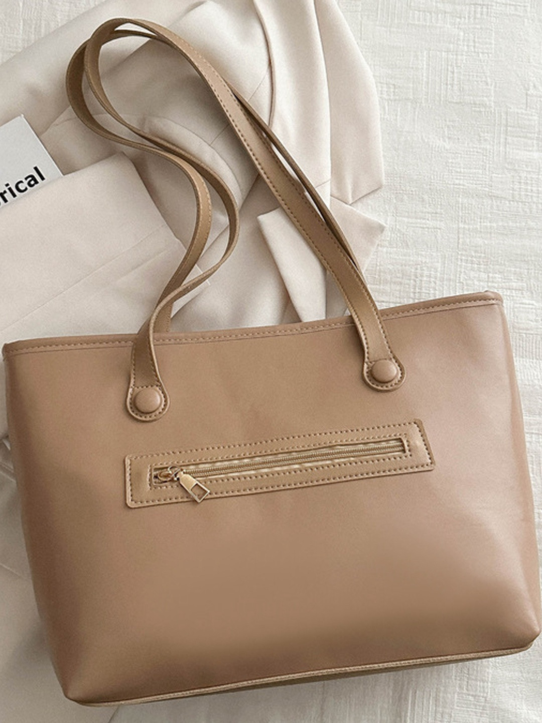 CORSICA Women Beige Solid Rectangle Synthetic Leather Handbags