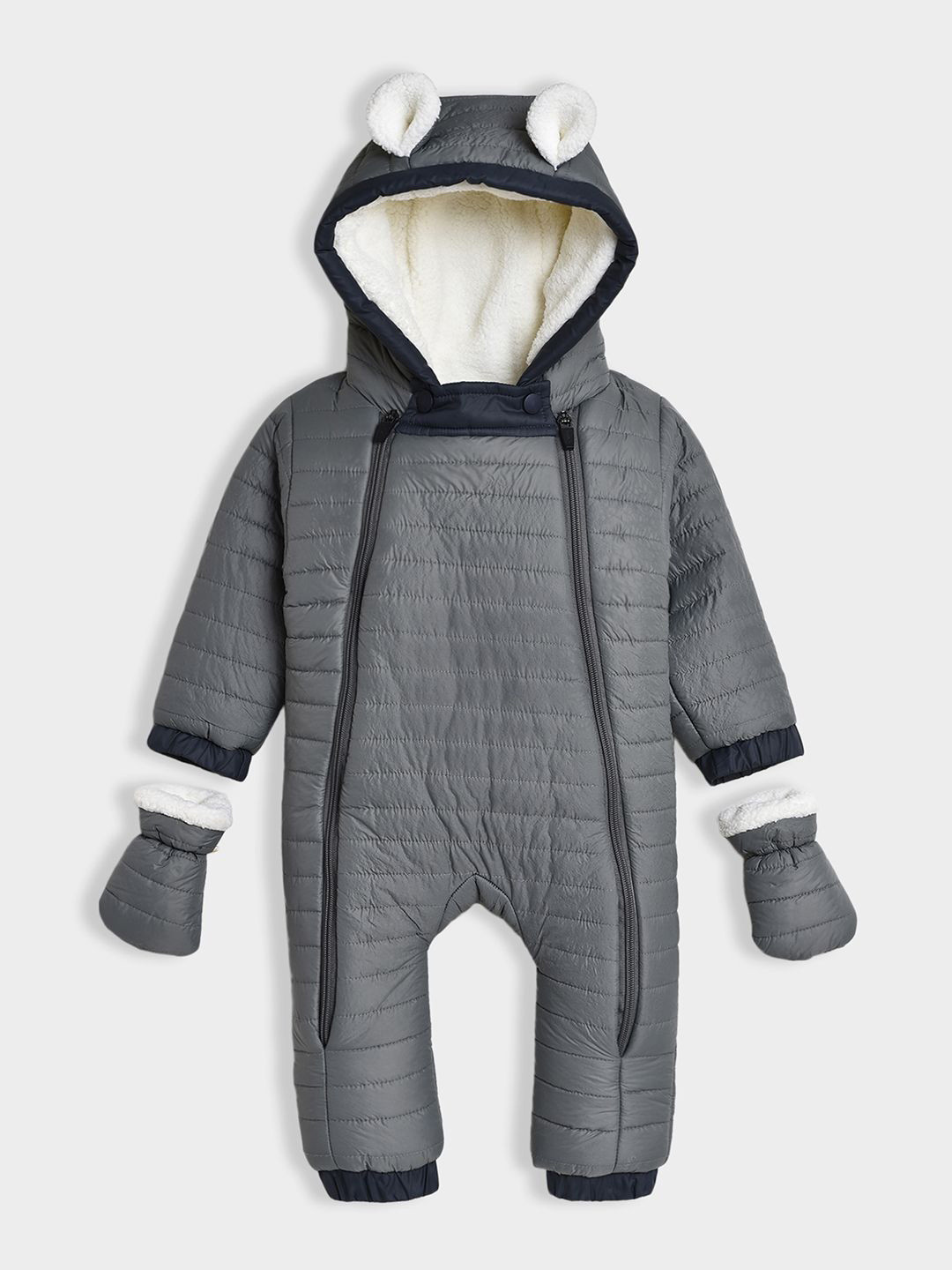 MiArcus Infants  Full Sleeves Puffer Rompers With Mittens