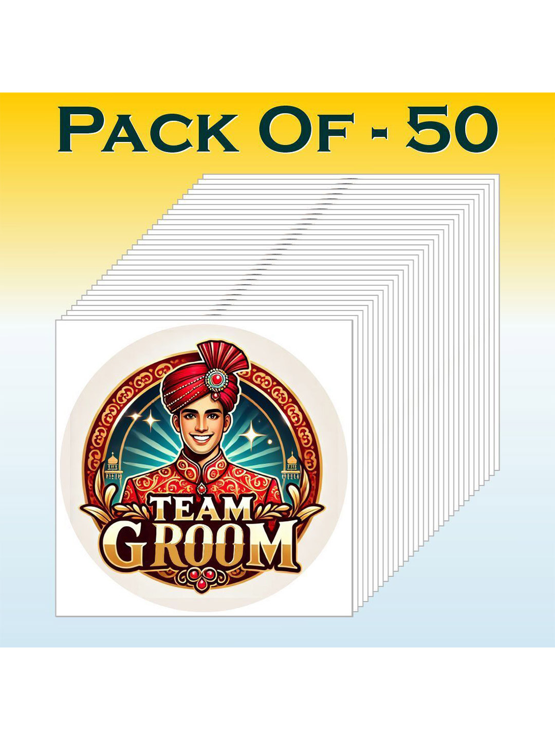ORDERSHOCK Set Of 50 Grooms Bold & Trendy Wedding Temporary Tattoos