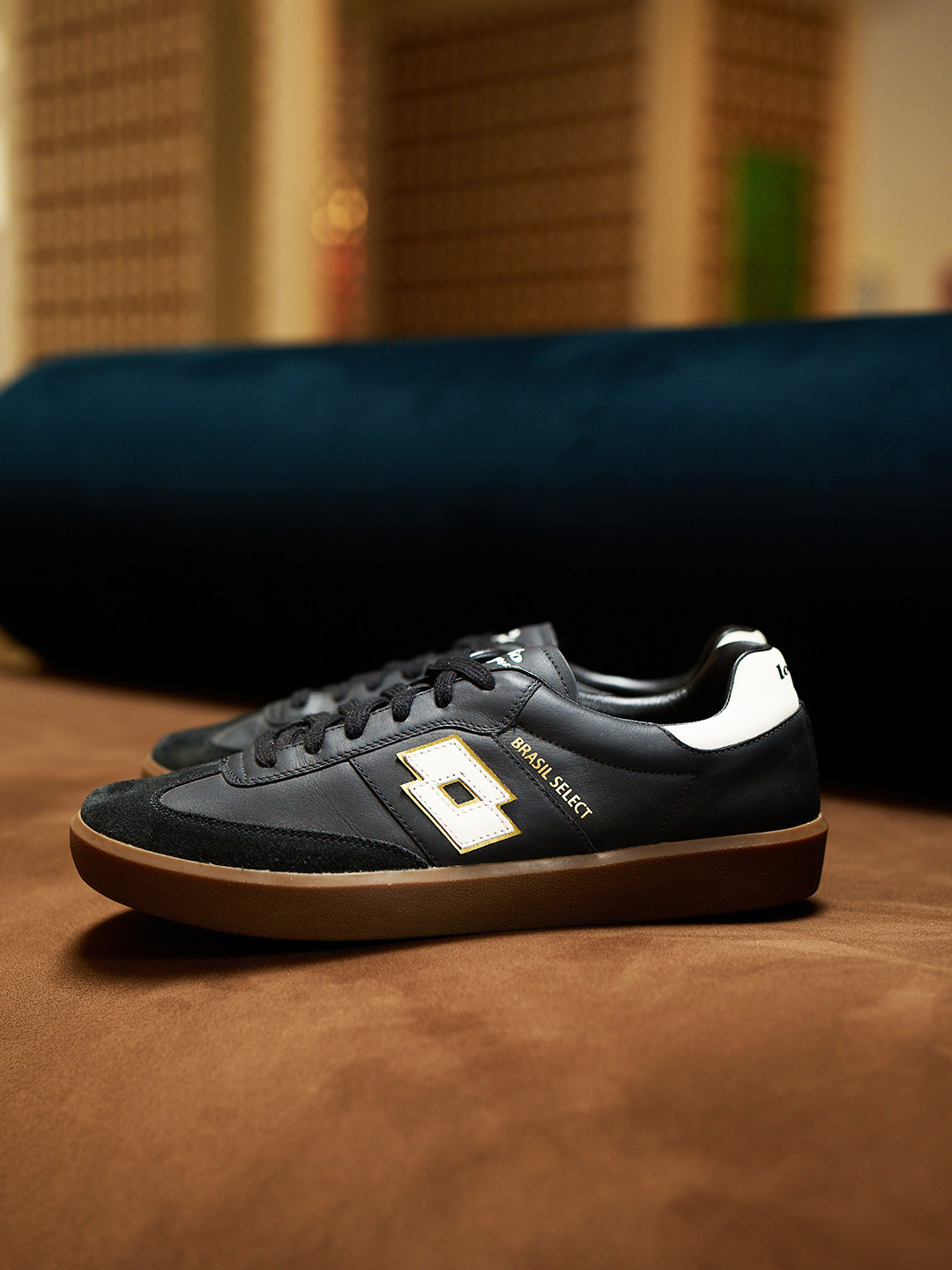 Lotto Men Brasil Select OG Black Leather Sneakers