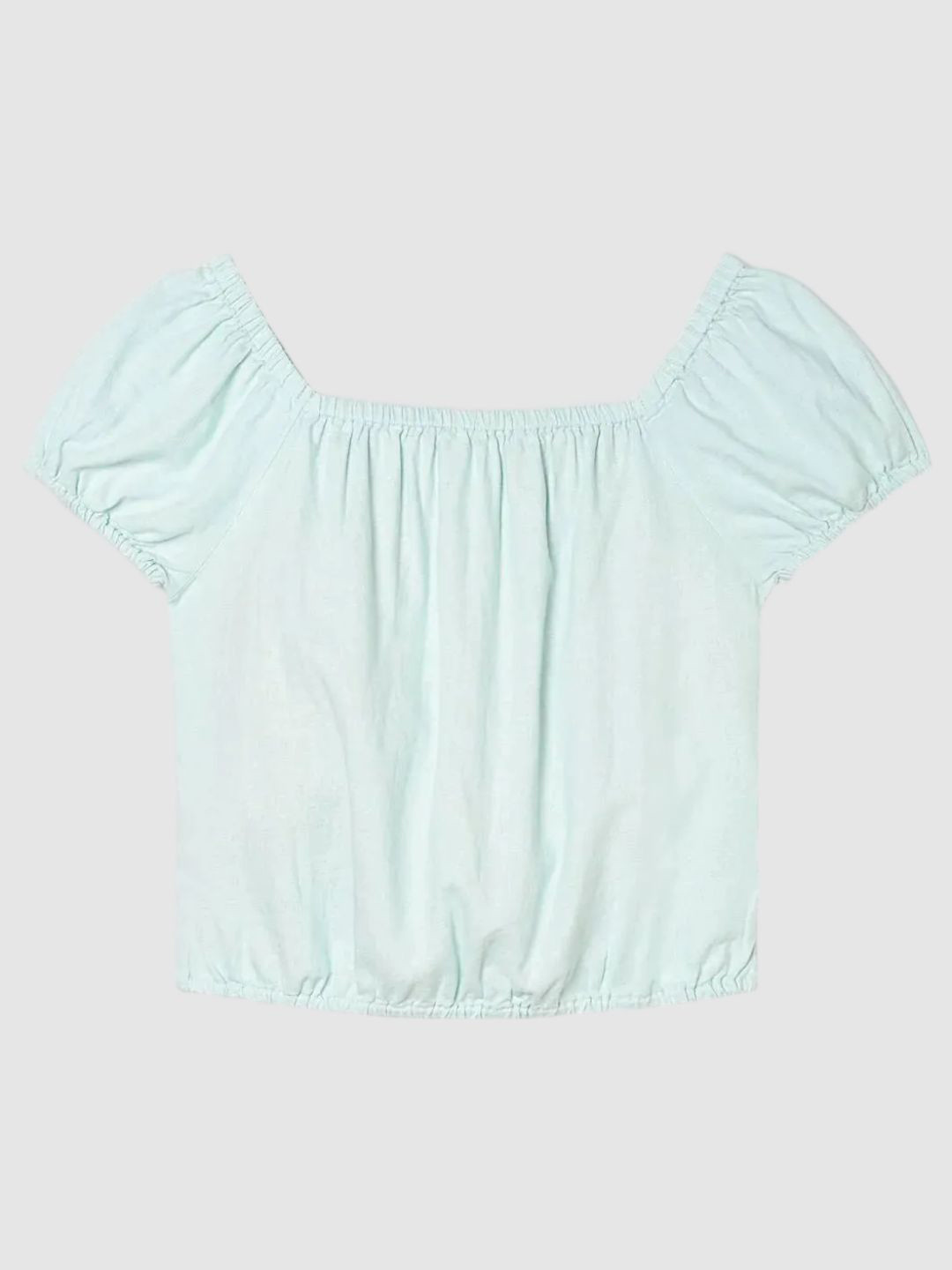 GAP Girls Pure Cotton Square Neck Short Puff Sleeve Crop Top