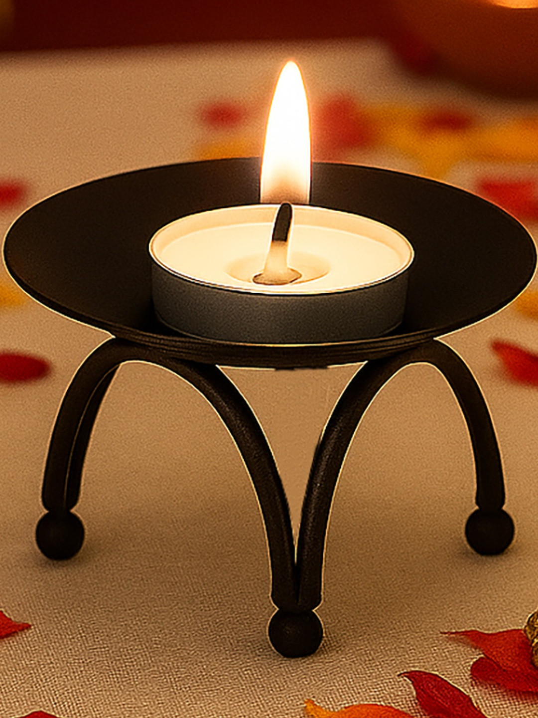 Decorcity Black Metal Candle Holder