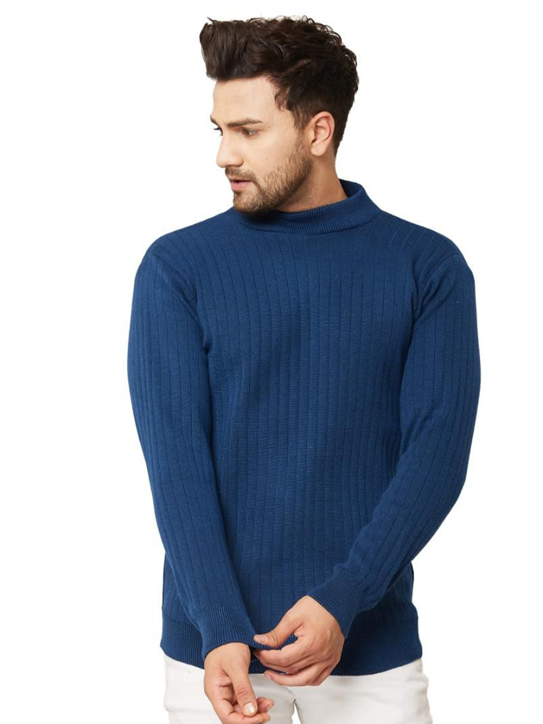 Kveto style redefined Men High Neck Long Sleeves Sweater Vest