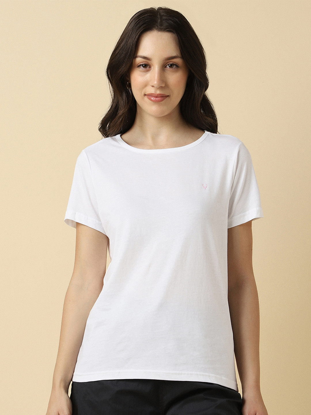 Allen Solly Woman Women White Solid T-Shirt