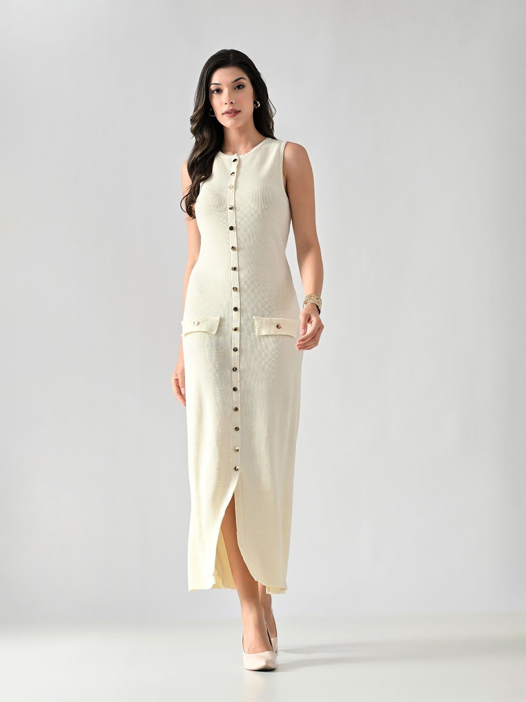 ANNY Sleeveless Round Neck Maxi Dress