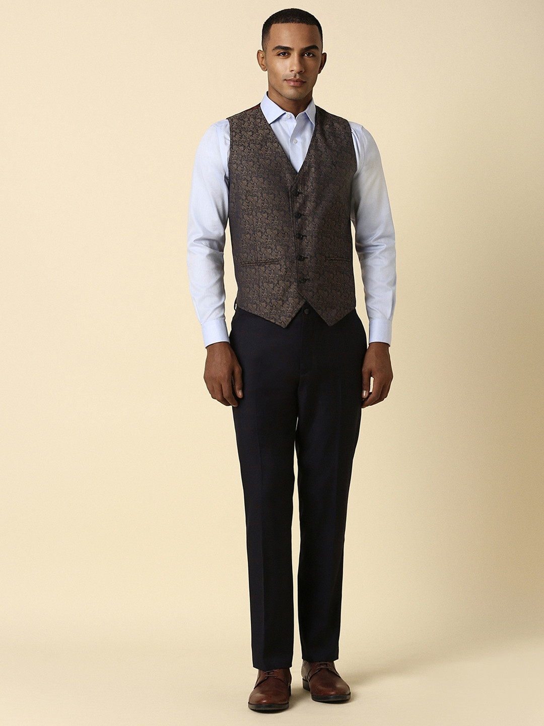 Allen Solly 3-Piece Single-Breasted Slim Fit Formal Suit