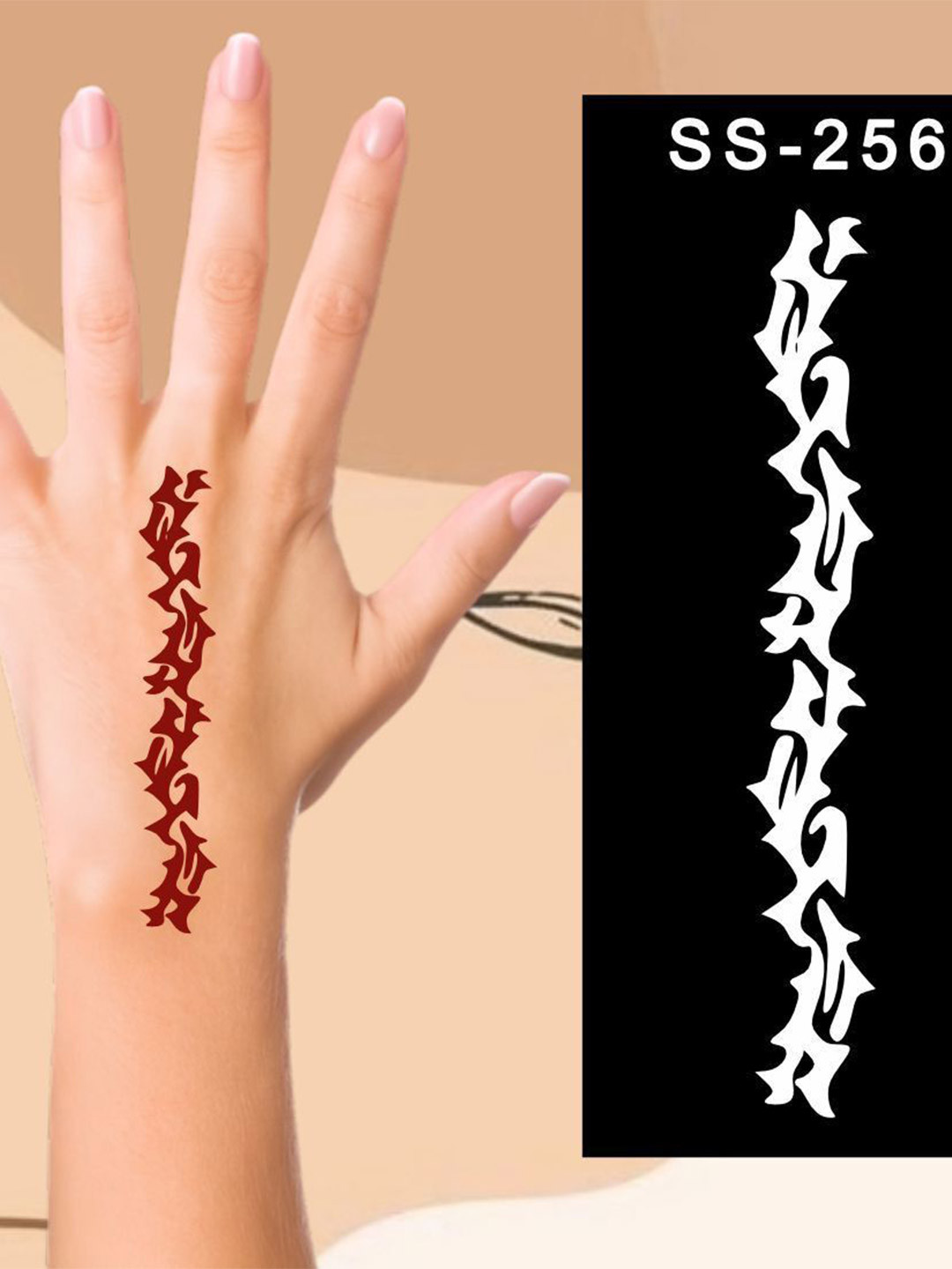 ORDERSHOCK Floral Mehndi Sticker With Reusable Artistic Patterns