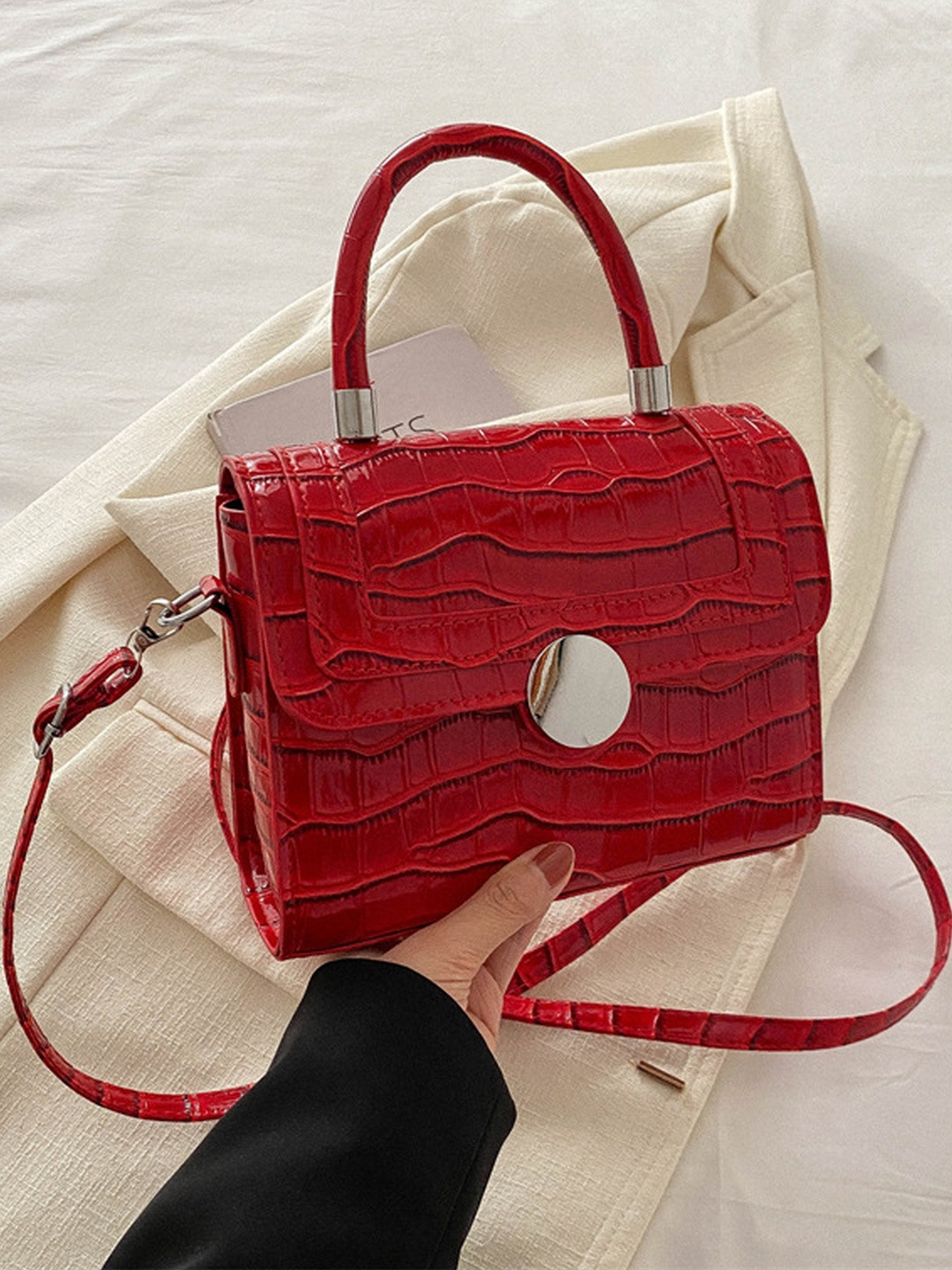 CORSICA Women PU Red Textured Handbags