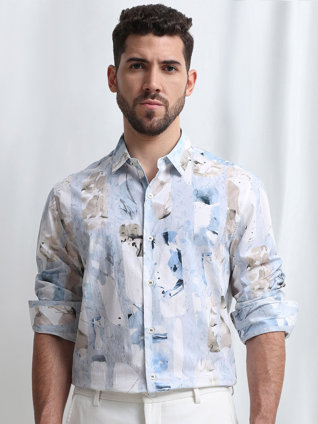 Mufti Men Slim Fit Printed Party Shirt