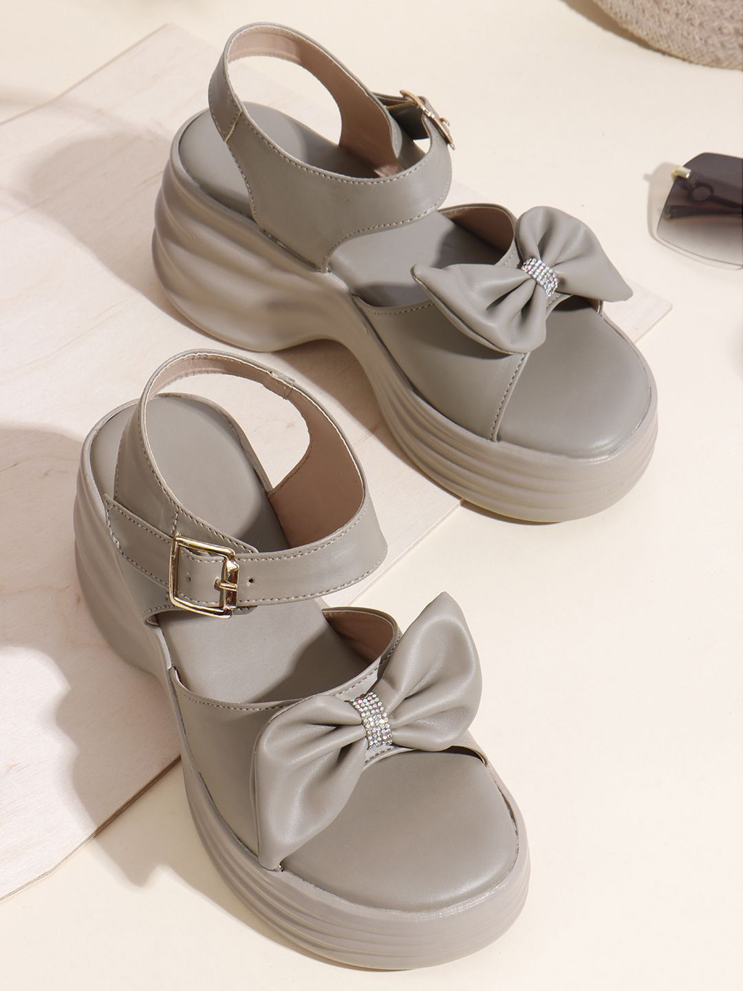 Try Me Women Platform Sandals with Bows