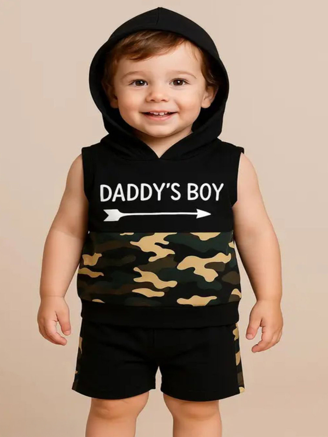 JENNY GARMENT Kids Printed Hood T-Shirt With Shorts