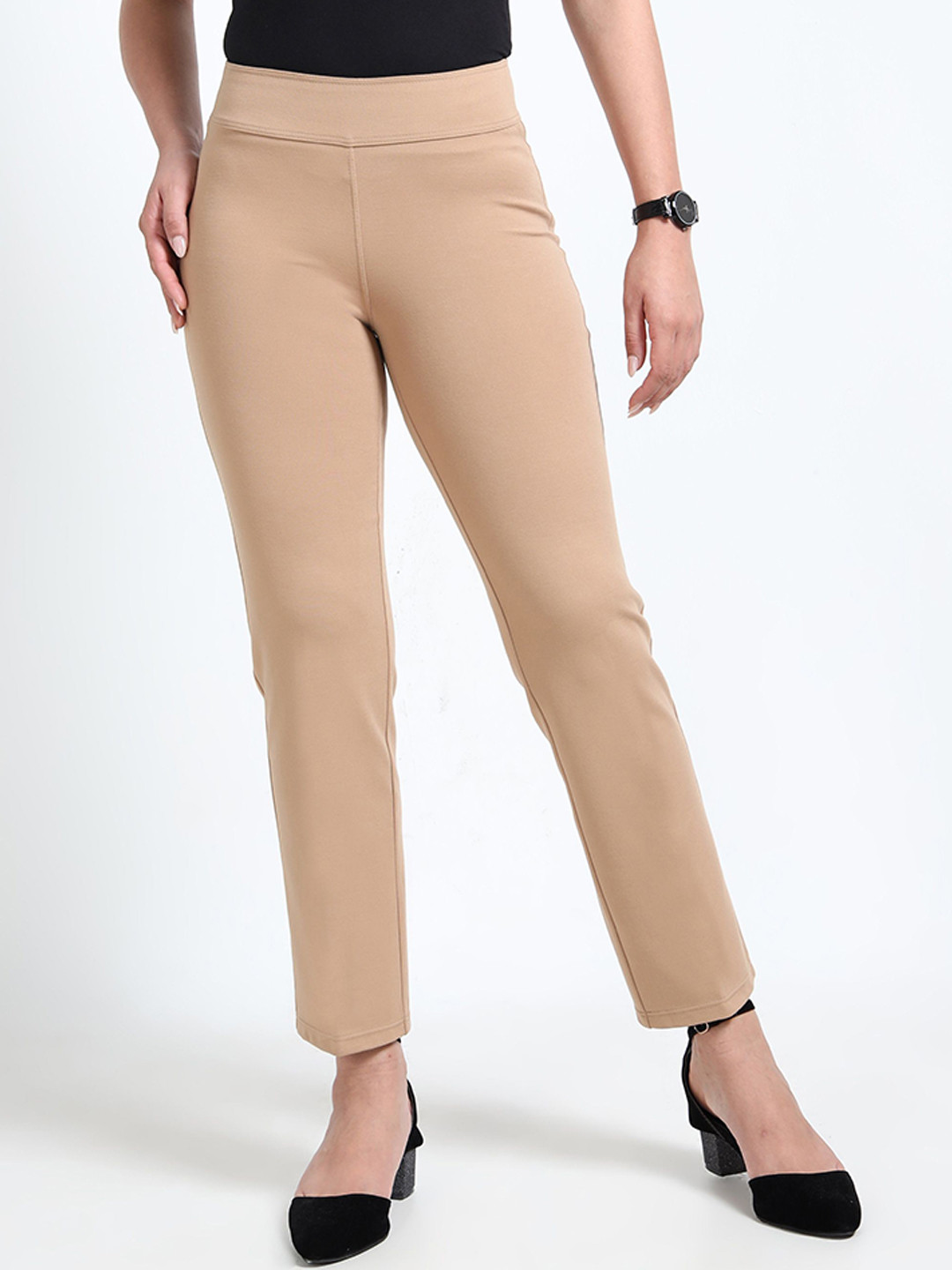 Belore Slims Women Tailored Slim Fit High-Rise Wrinkle Free Formal  Trouser