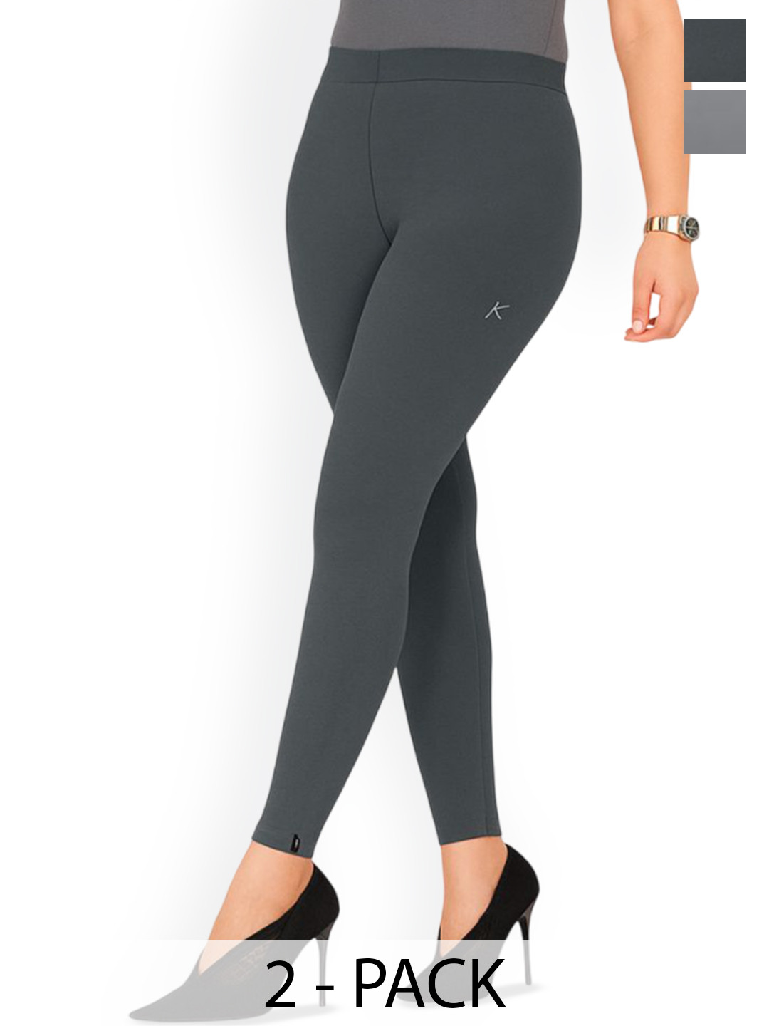 E-Bin-Sales Women Pack Of 2 Stretchable Ankle-Length Leggings