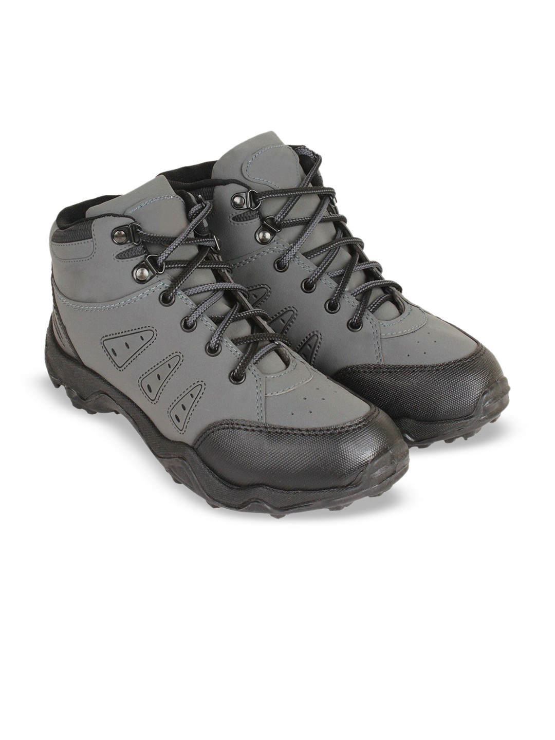 BIRDE Men Colourblocked Leather Trekking Shoes