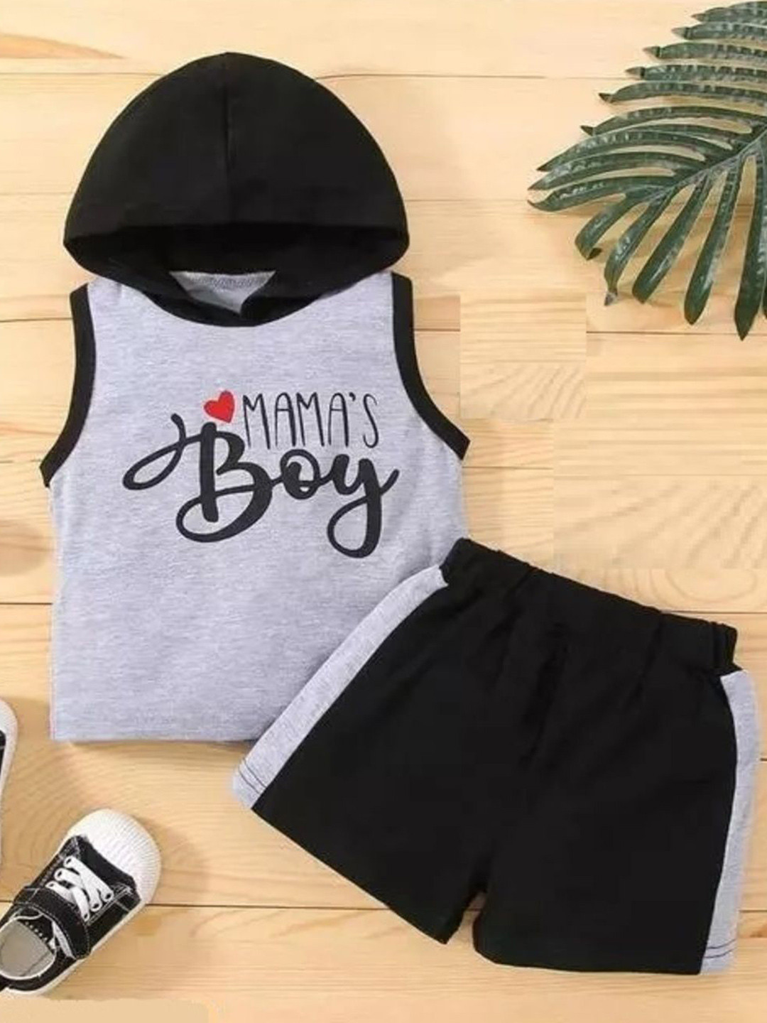 JENNY GARMENT Kids Printed Hood T-Shirt With Shorts