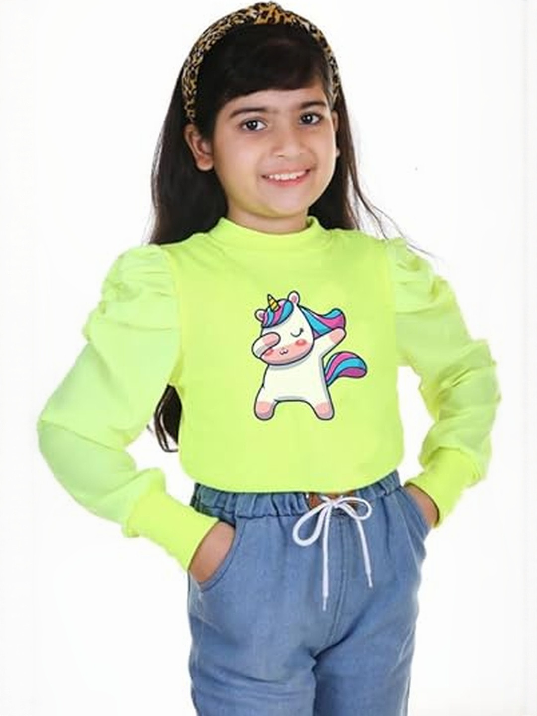 KIROTO Girls Unicorn Puff Full Sleeve Top